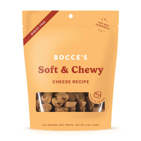 Bocce’s Bakery Oven Baked Cheese Recipe Treats for Dogs Wheat-Free Everyday Dog Treats Made with Real Ingredients Baked in The USA All-Natural Soft & Chewy Cookies Cheese 6 oz